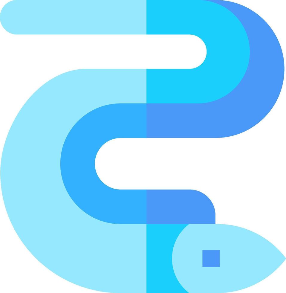 A blue snake with a blue and white logo vector