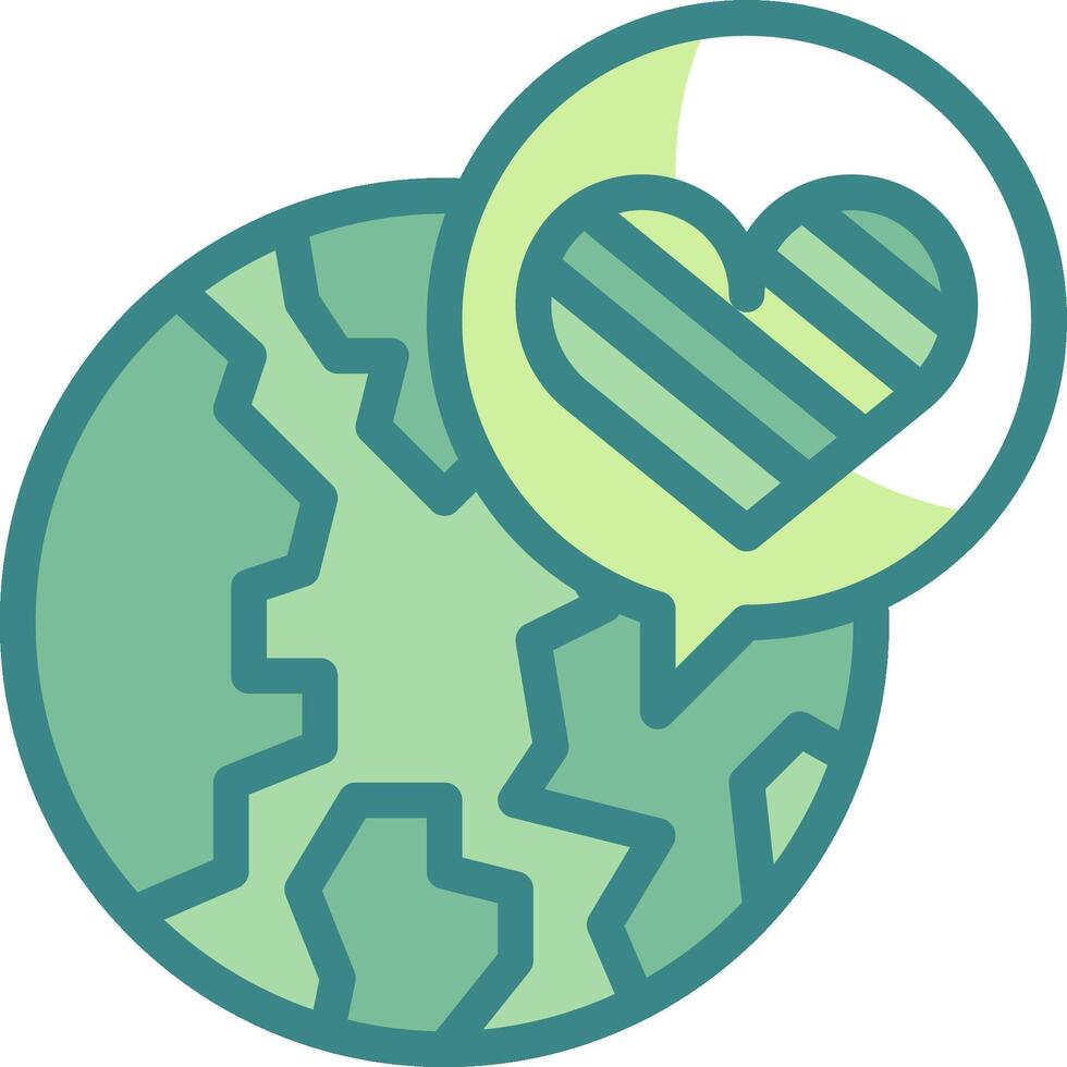 A green globe with a heart and speech bubble vector