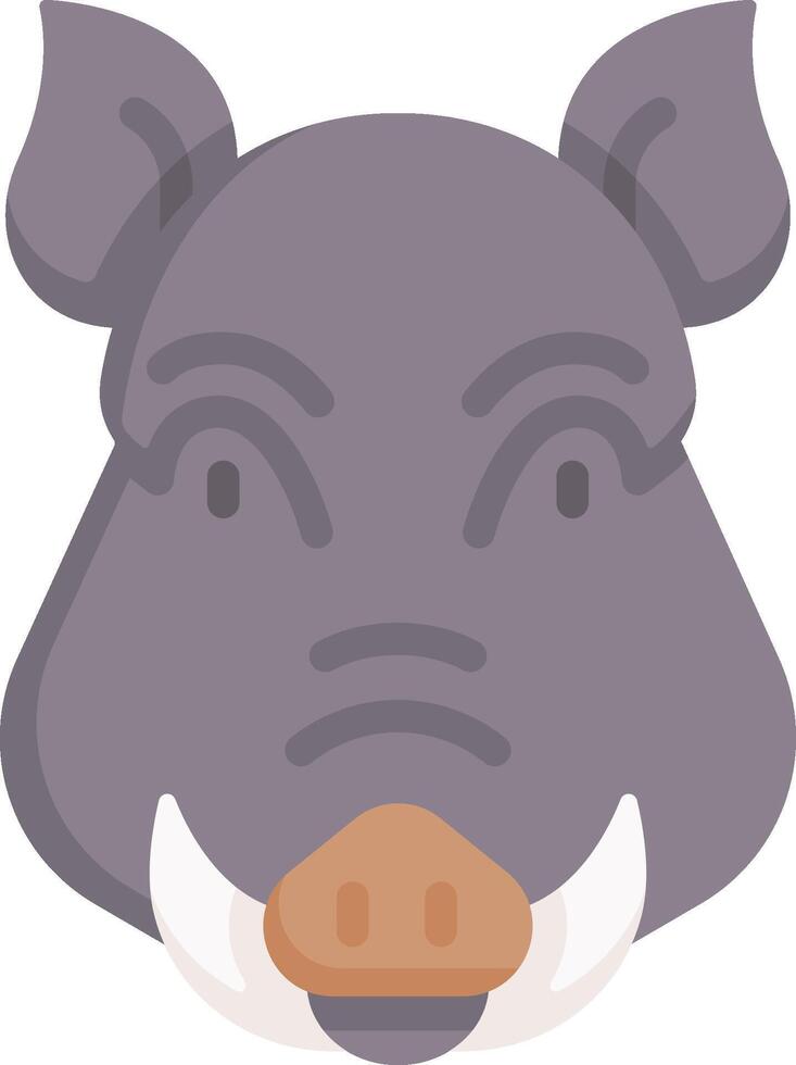A cartoon warthog head on a white background vector