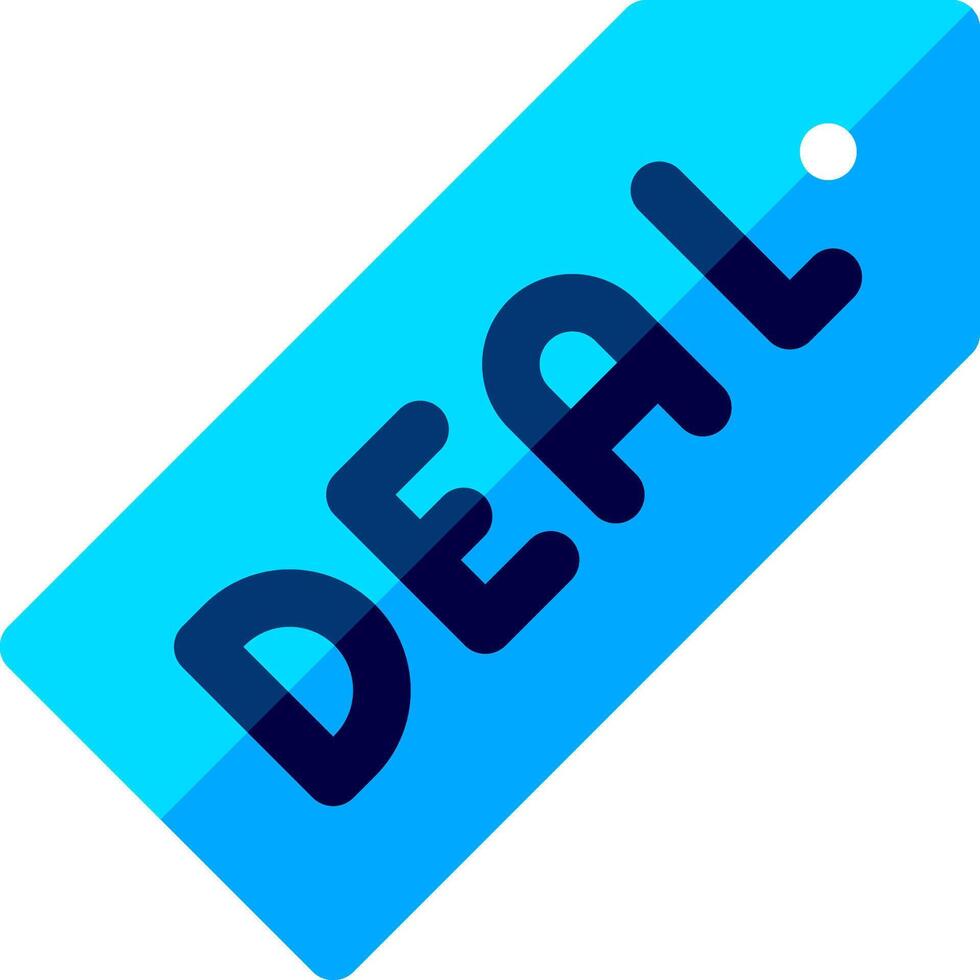 Deal icon with blue background and black text vector