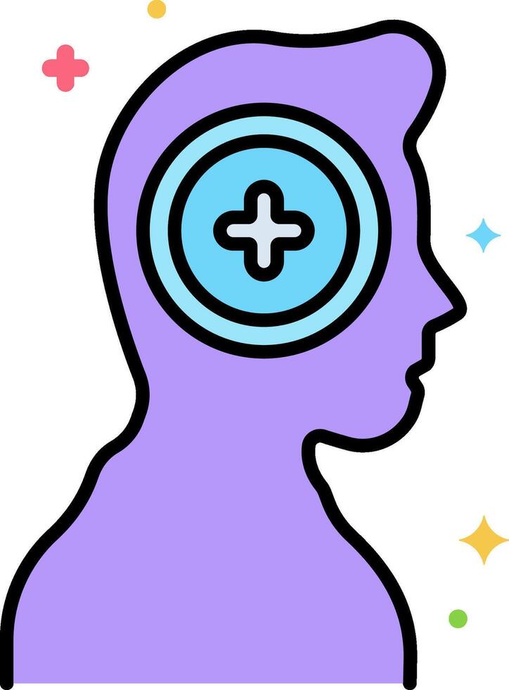 A person with a cross in the middle of their head vector