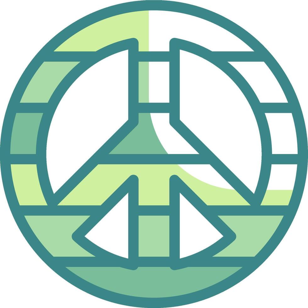 A peace symbol in a circle with a green background vector