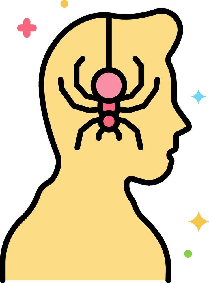 A person with a spider on their head vector