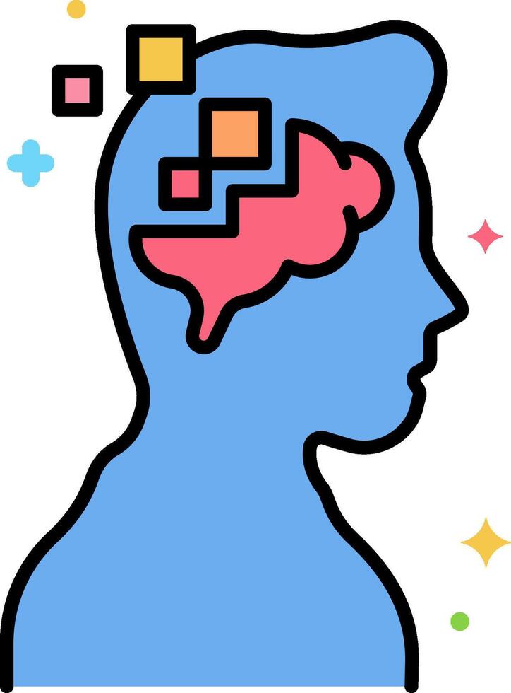 A person's head with a brain in it vector