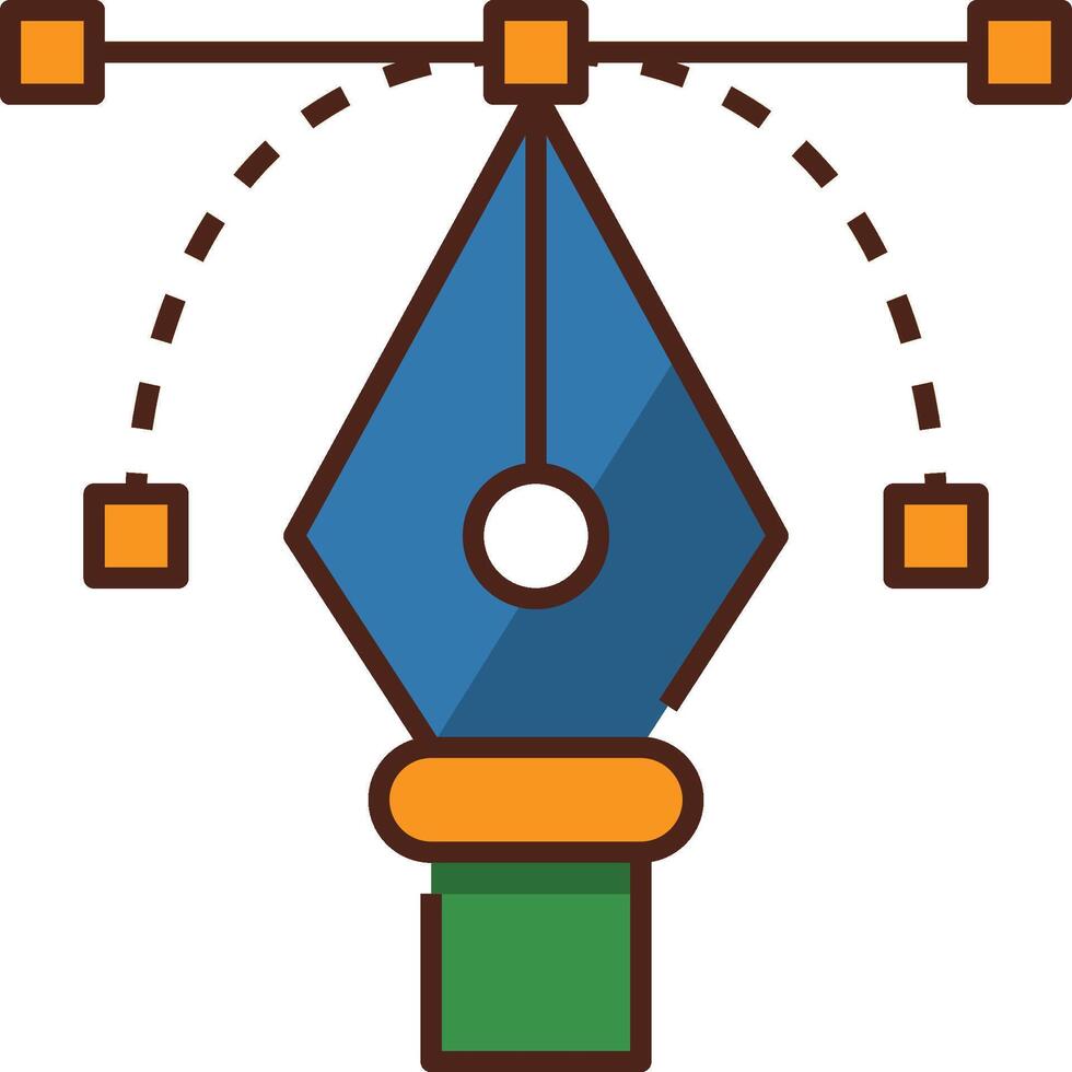 A pen with a blue and green handle vector