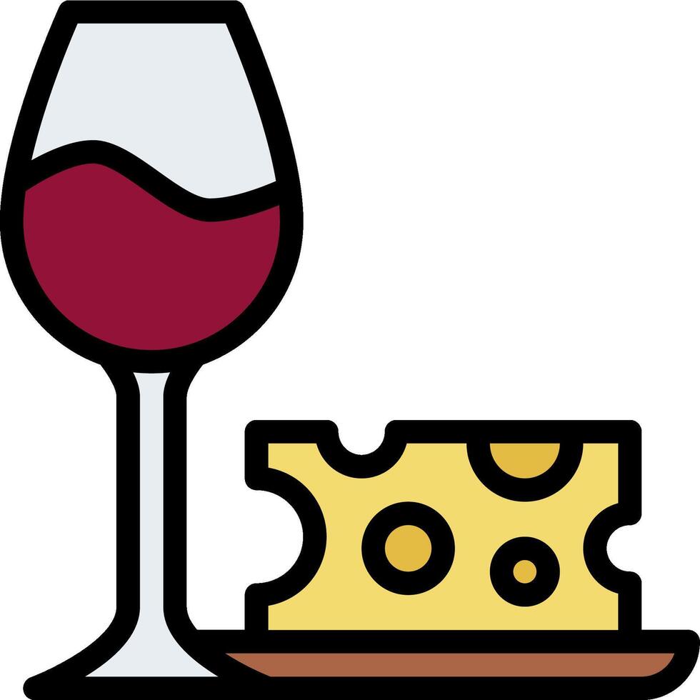 Wine glass and cheese clipart vector