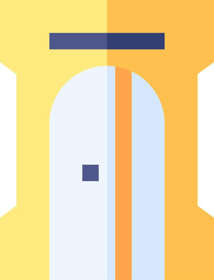 A yellow and blue door with a blue stripe vector