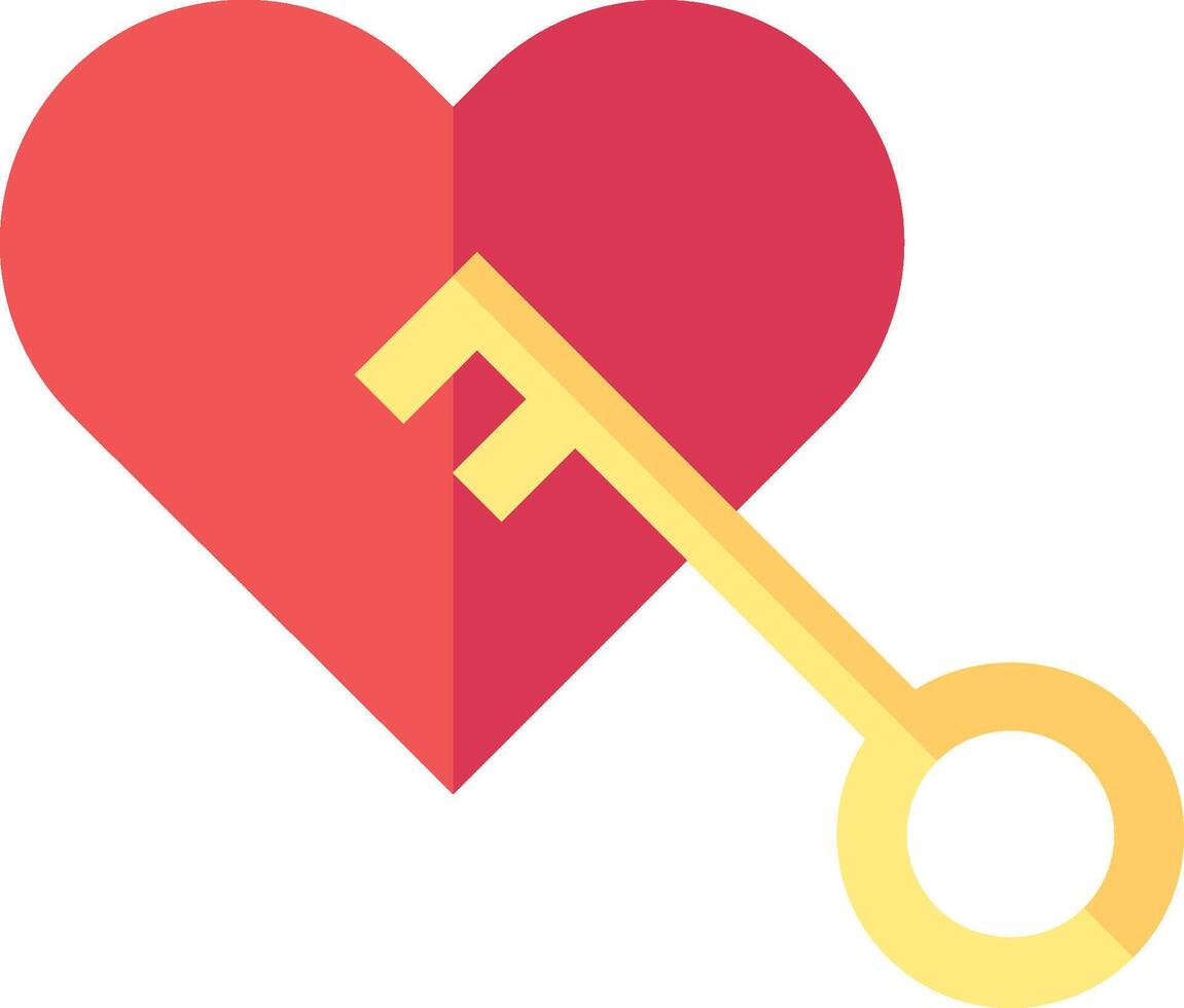 A key is in the shape of a heart vector