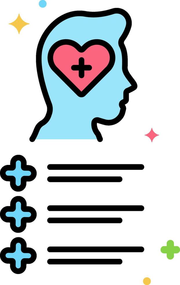 Heart icon in the head of a person vector