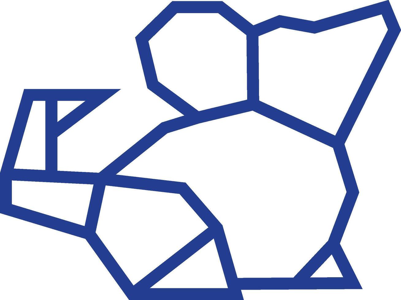 A blue geometric shape with a cat on it vector