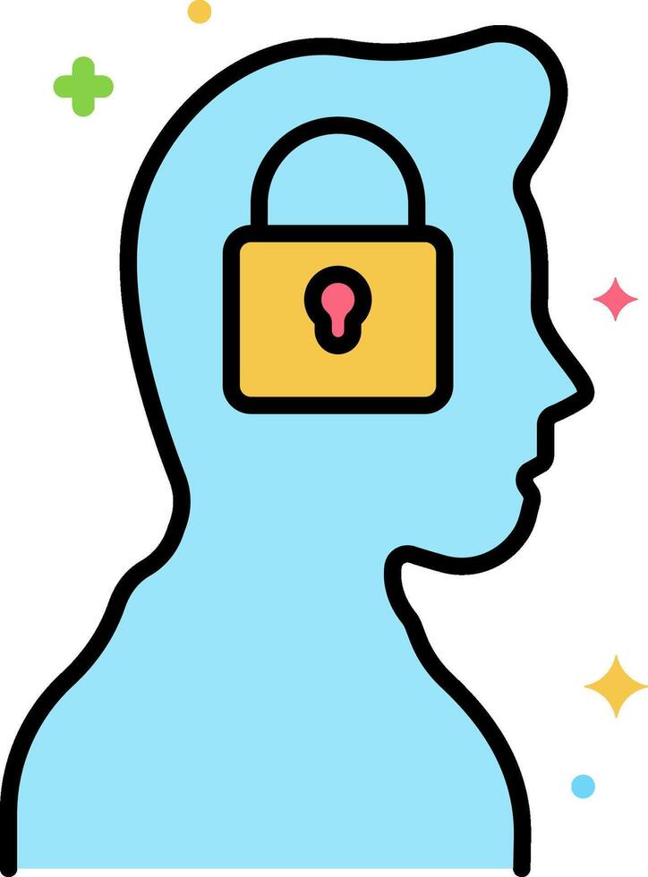 A person with a lock on their head vector