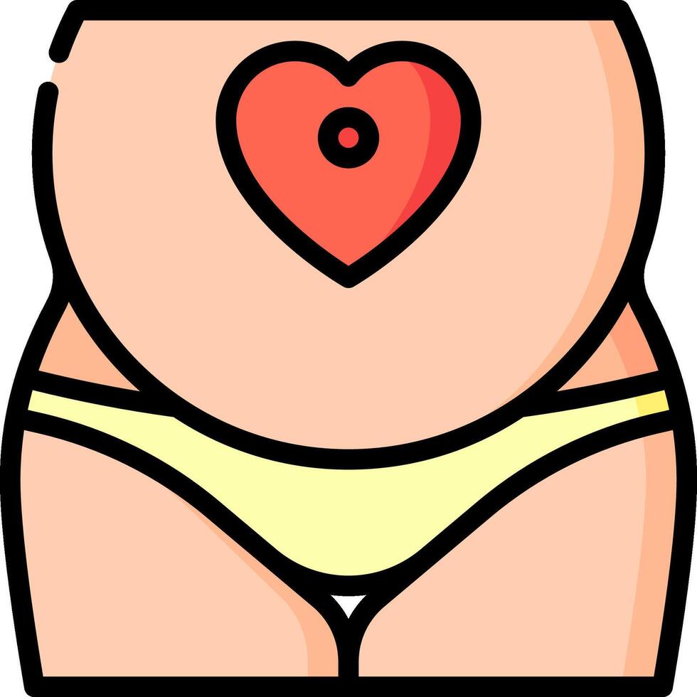 A cartoon woman with a heart in her belly vector