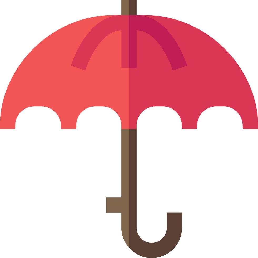 An umbrella with a red handle and a brown handle vector