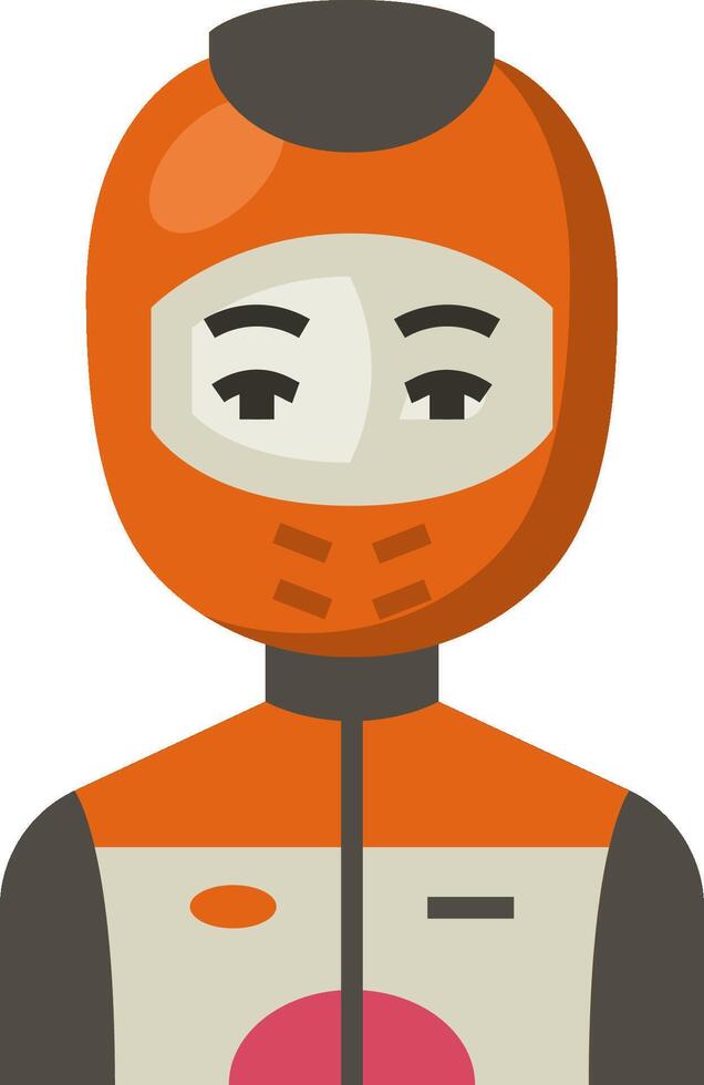 A cartoon man in an orange helmet vector