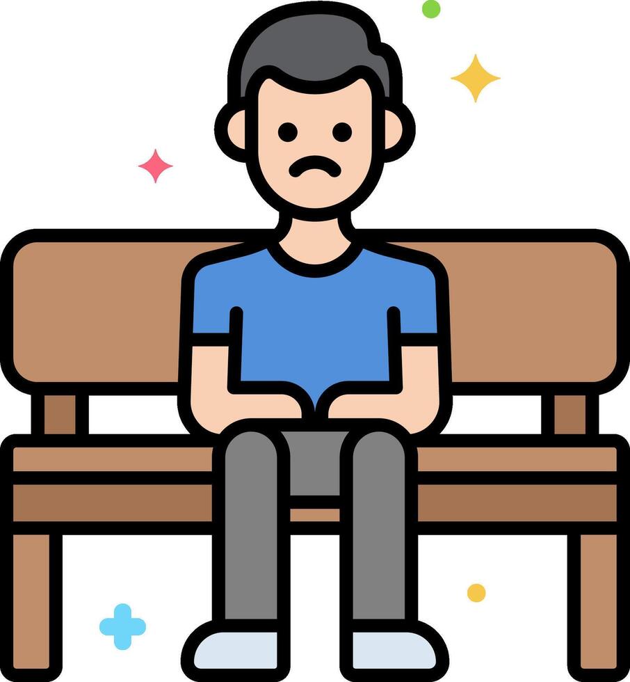 A man sitting on a bench with a mustache vector