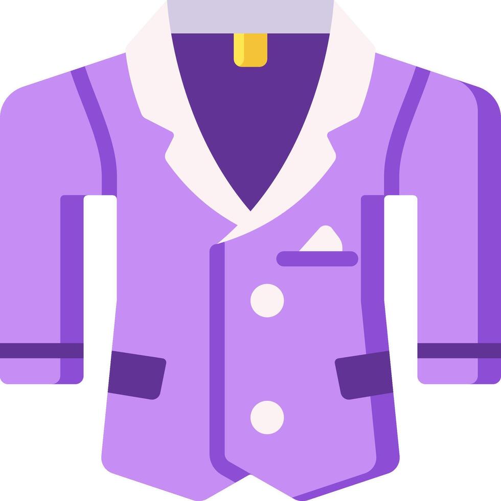 A purple suit with a white collar and tie vector