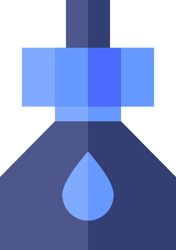 A blue and white bottle with a drop of water vector