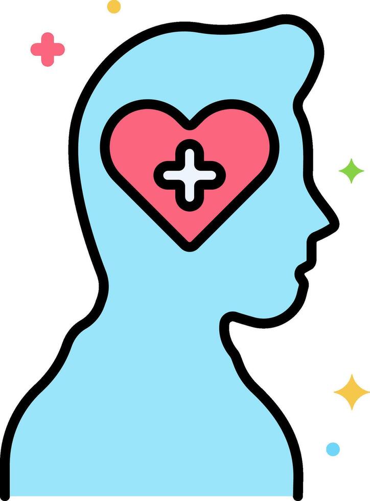 A person with a heart in their head vector