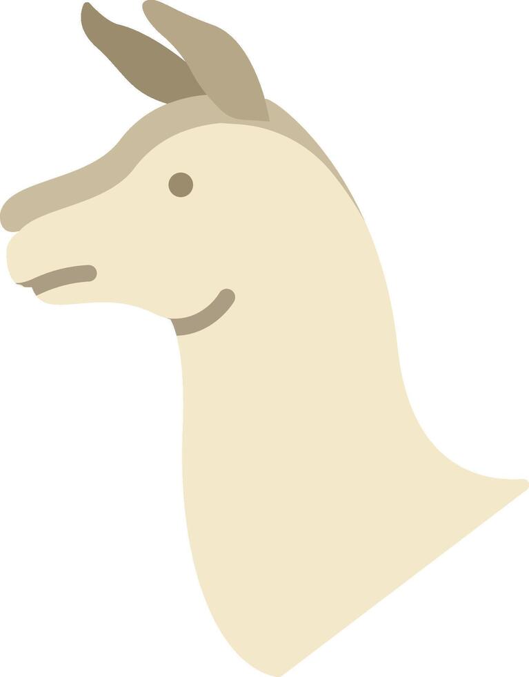 A llama head with a long neck and long ears vector