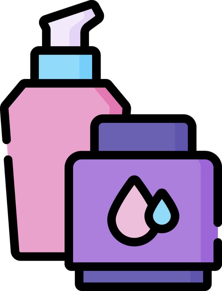 A bottle of soap and a container of soap vector