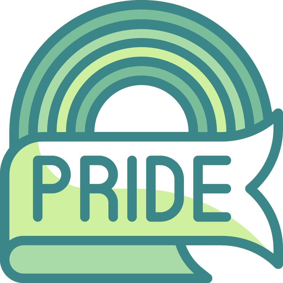 A green and white logo with the word pride vector