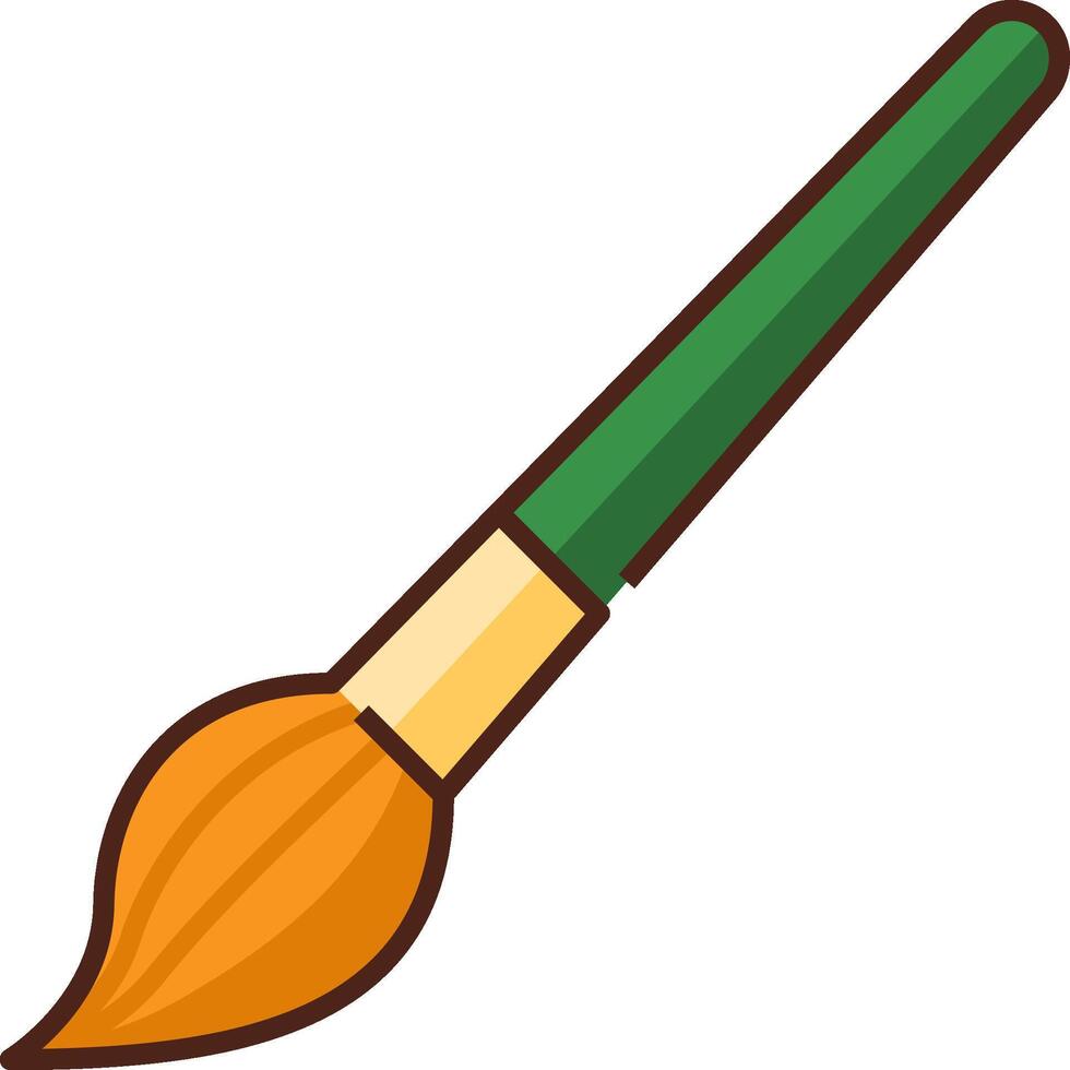 A paint brush with a green handle vector