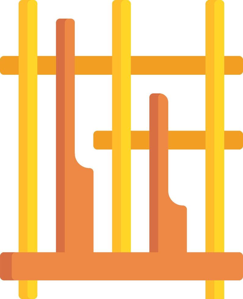 A wooden fence with a ladder and a ladder vector