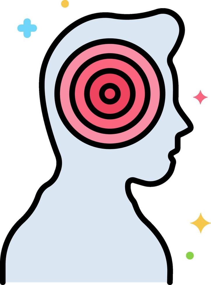 A person with a target in their head vector