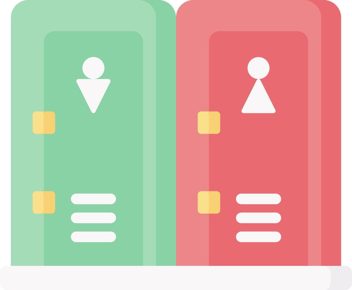 Two lockers with a man and woman on them vector