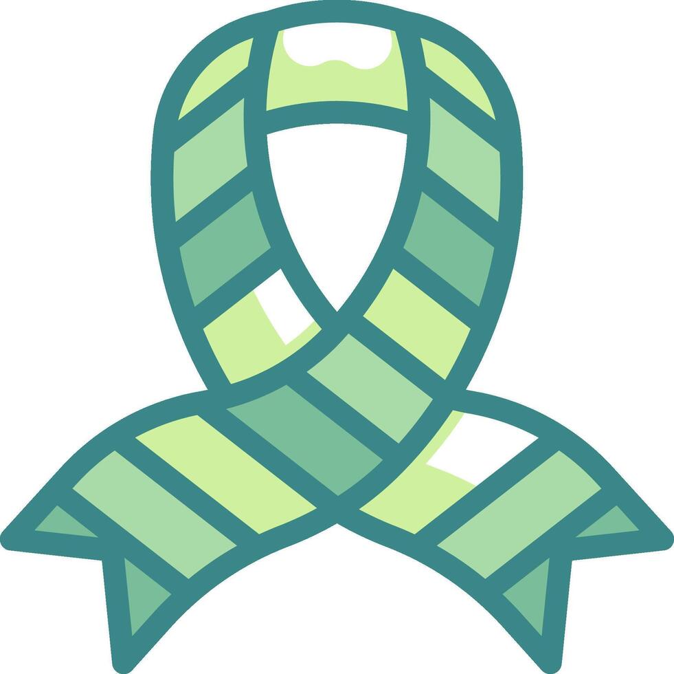 A green ribbon with a white background vector