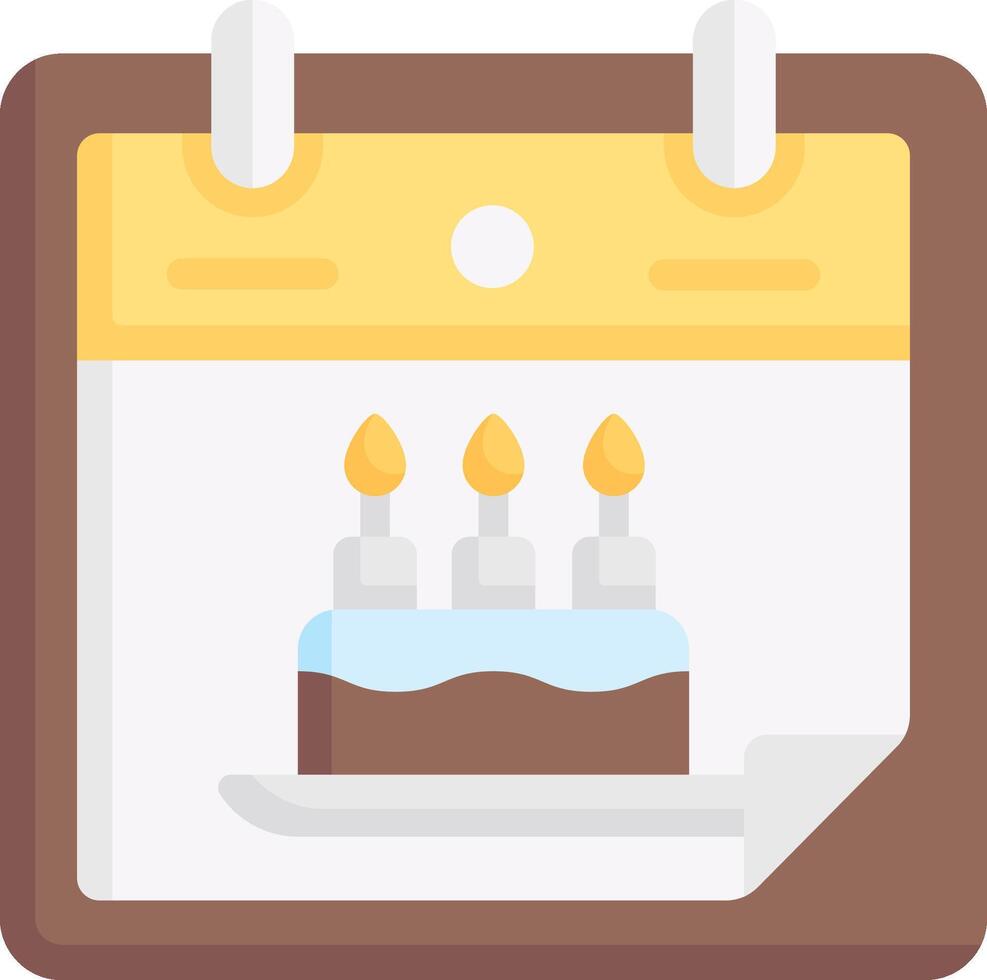 A calendar with a cake on it vector