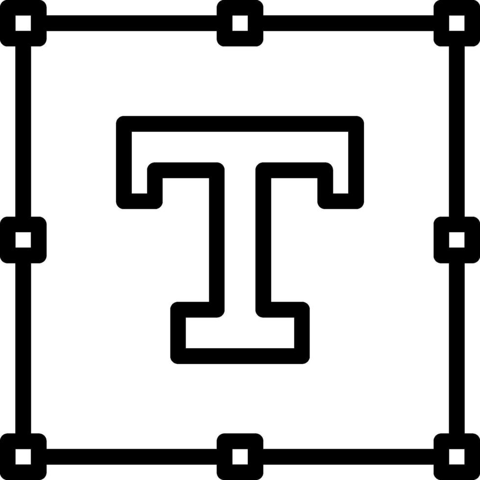 The letter t in a square frame vector
