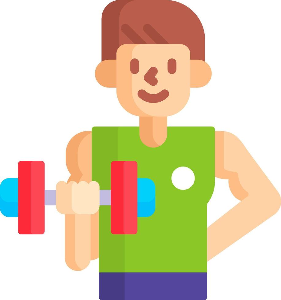 A man holding a dumbbell vector