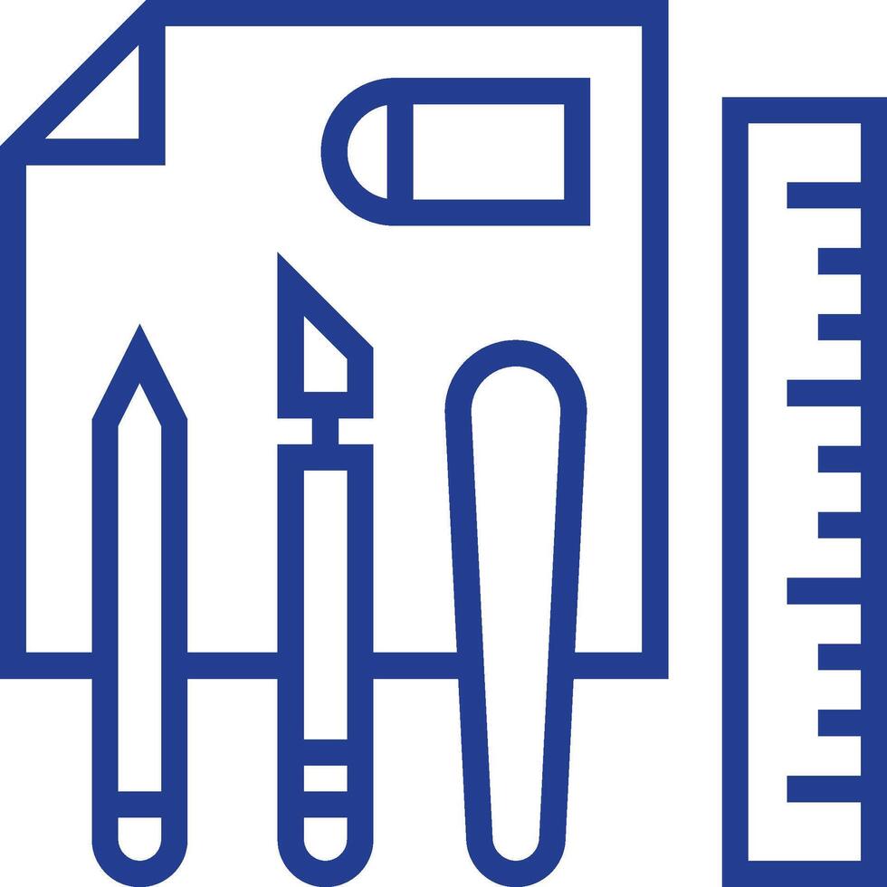 A ruler, pencils, and a ruler icon vector