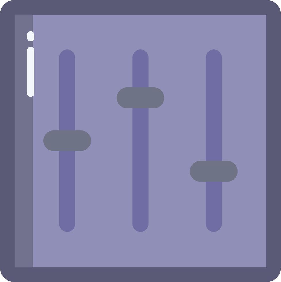 A purple and gray square with four different colored buttons vector