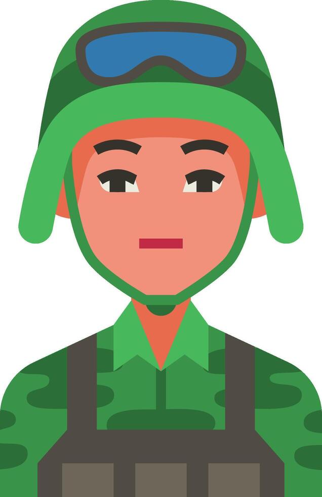 A soldier avatar with a helmet and goggles vector