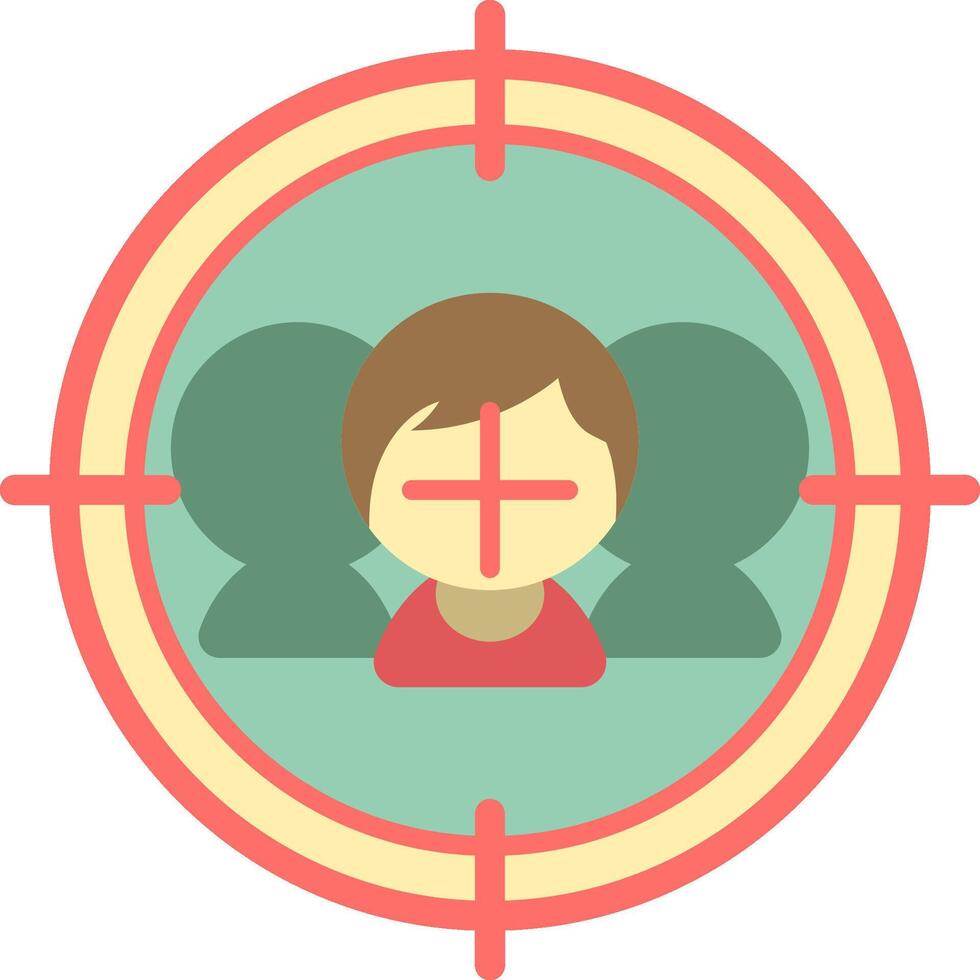 A person is in the center of a target vector