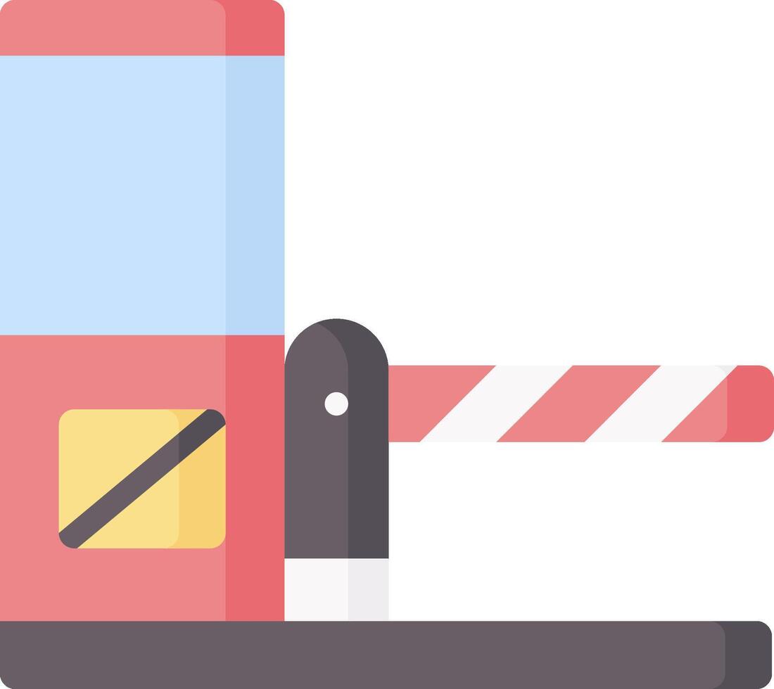 A red and white barrier with a sign on it vector