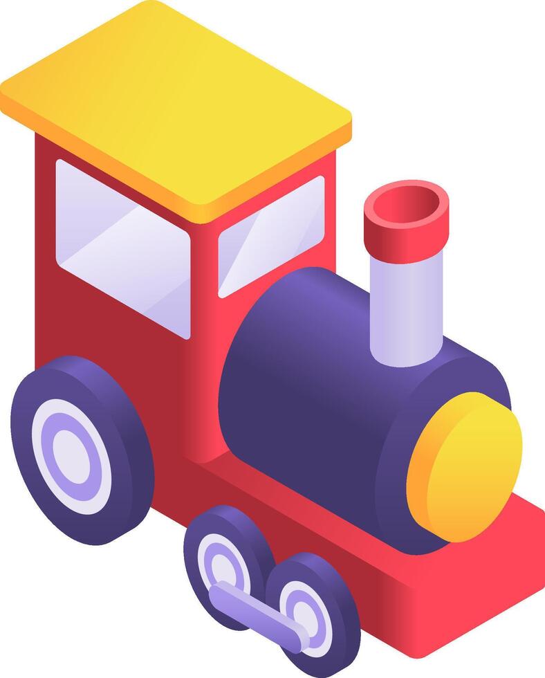 A cartoon train is shown on a white background vector