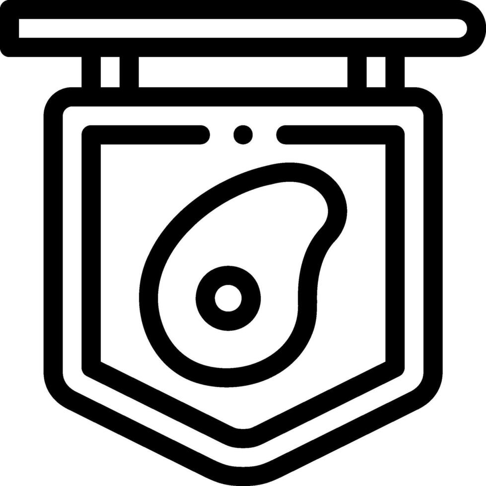 A black and white image of a shield with a slice of avocado vector
