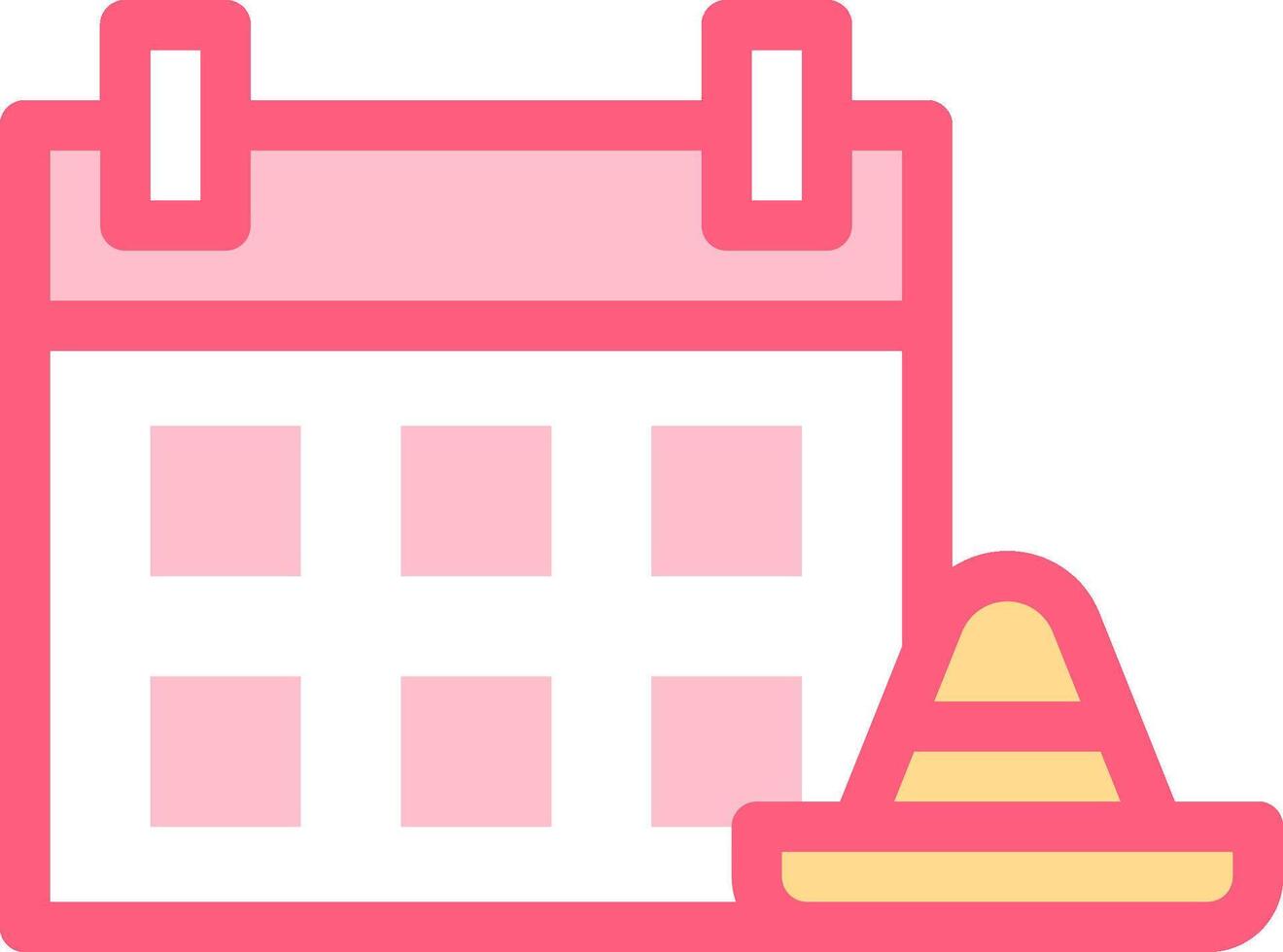A calendar icon with a cone and a calendar vector
