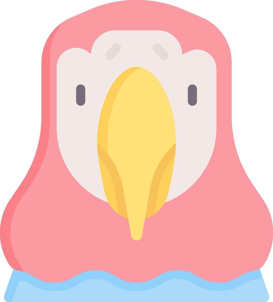 A pink bird with a yellow beak and a yellow head vector