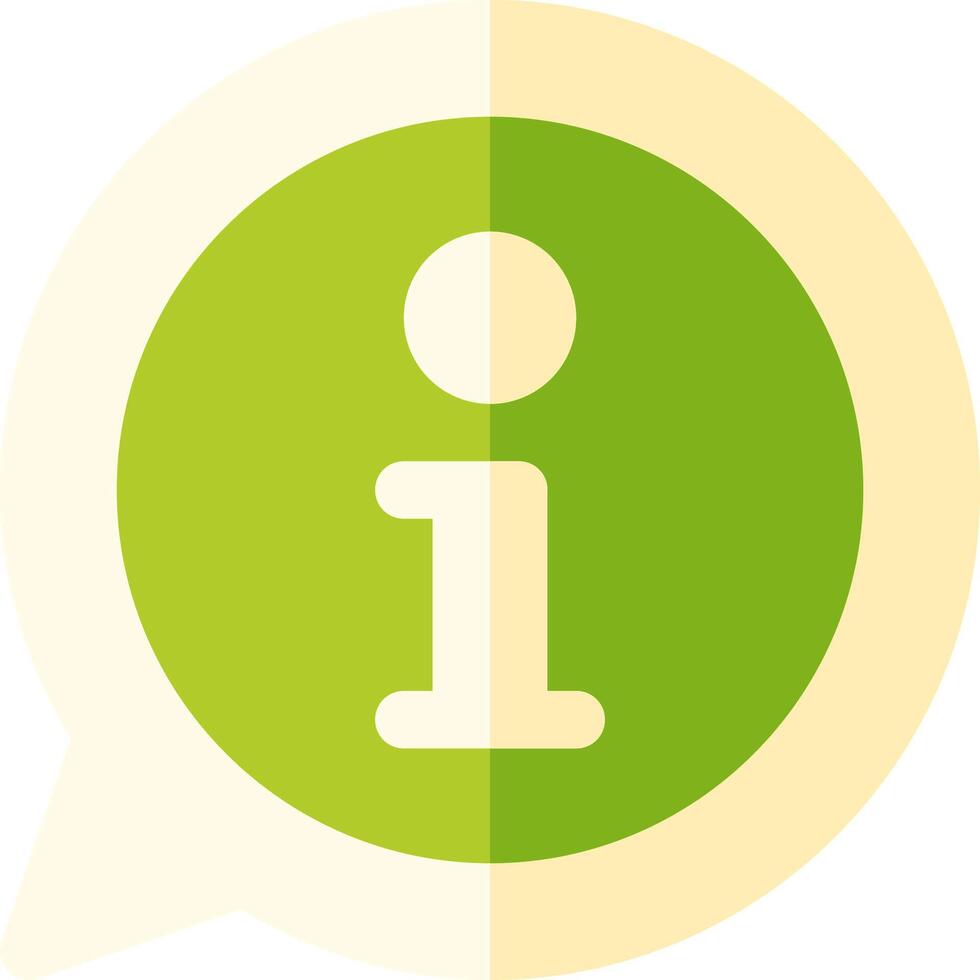 A green speech bubble with the word i in it vector