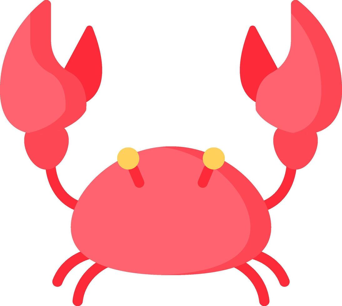 A cartoon crab with two claws on its head vector