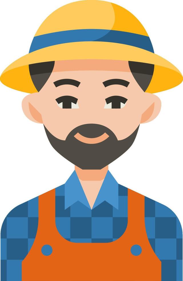 A farmer with a hat and beard vector