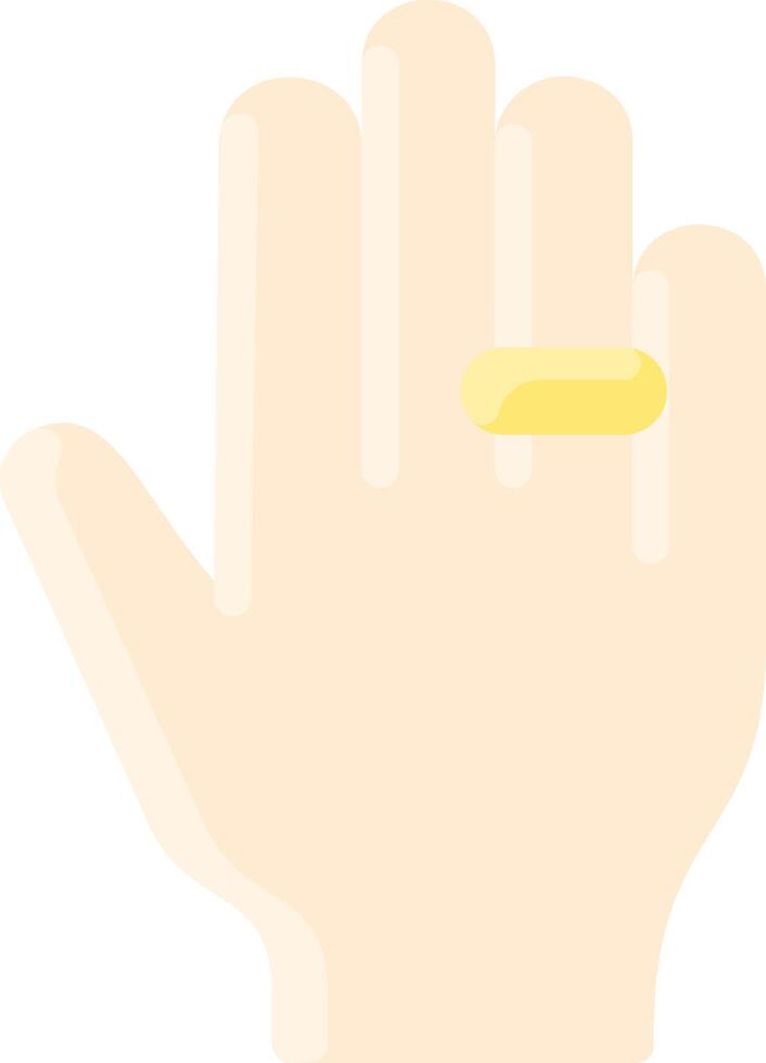 A hand with a yellow ring on it vector
