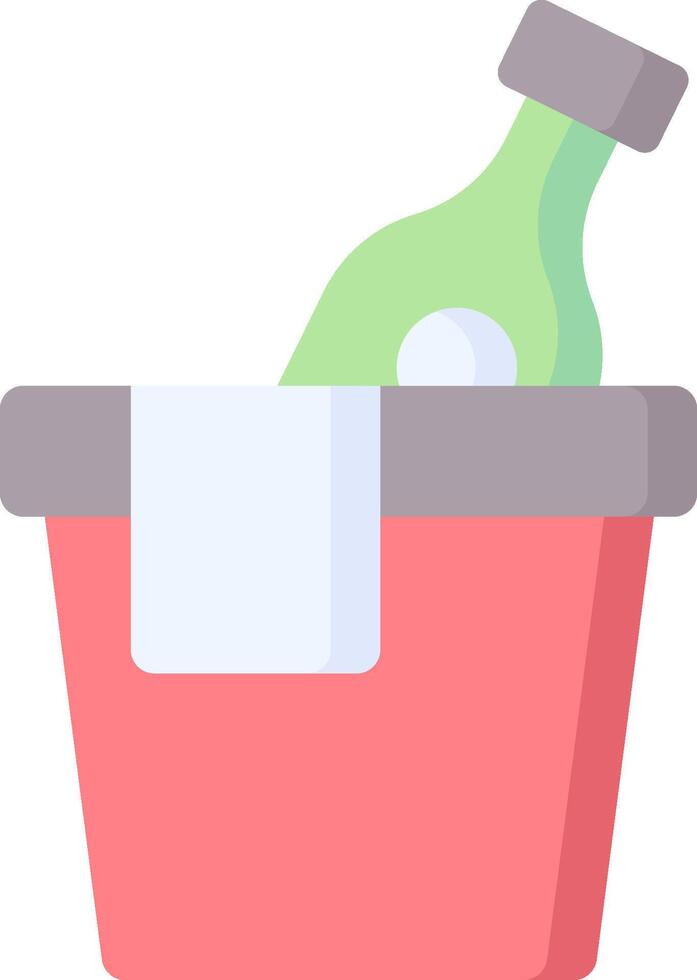 A bucket with a bottle in it and a towel vector