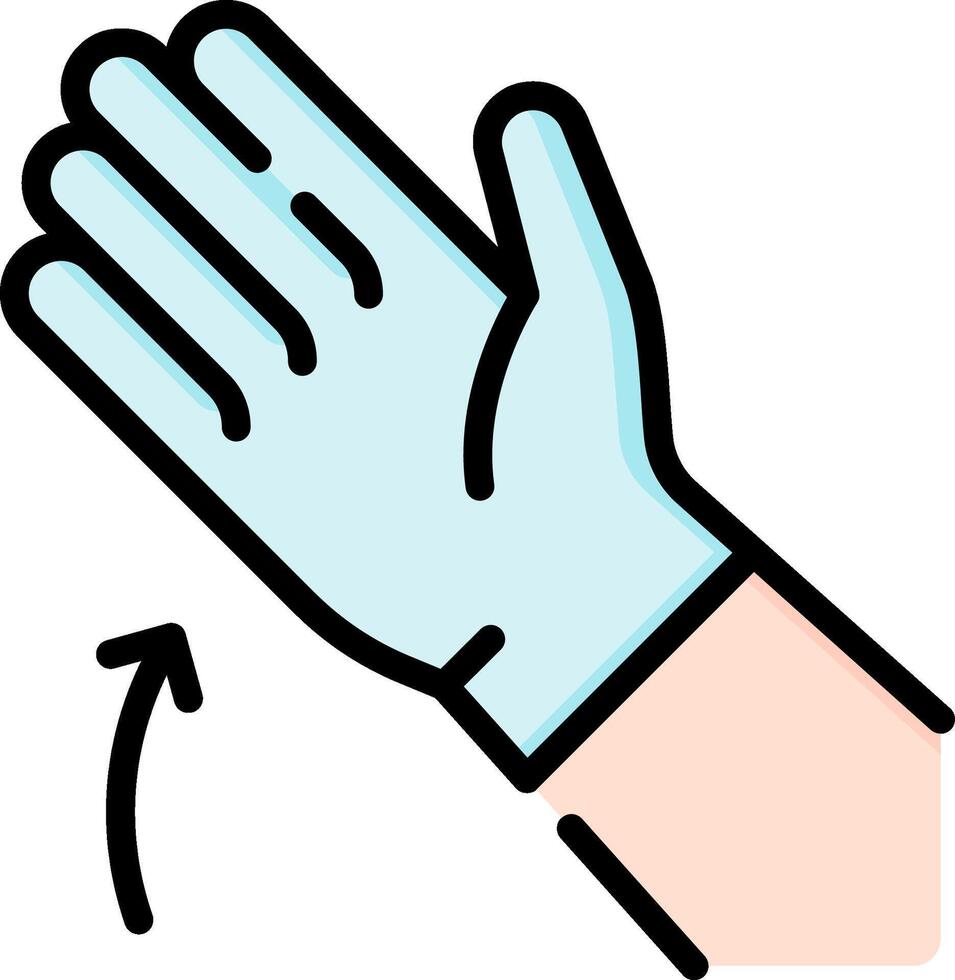 A hand with a glove on it and a sign that says hand sanitizer vector
