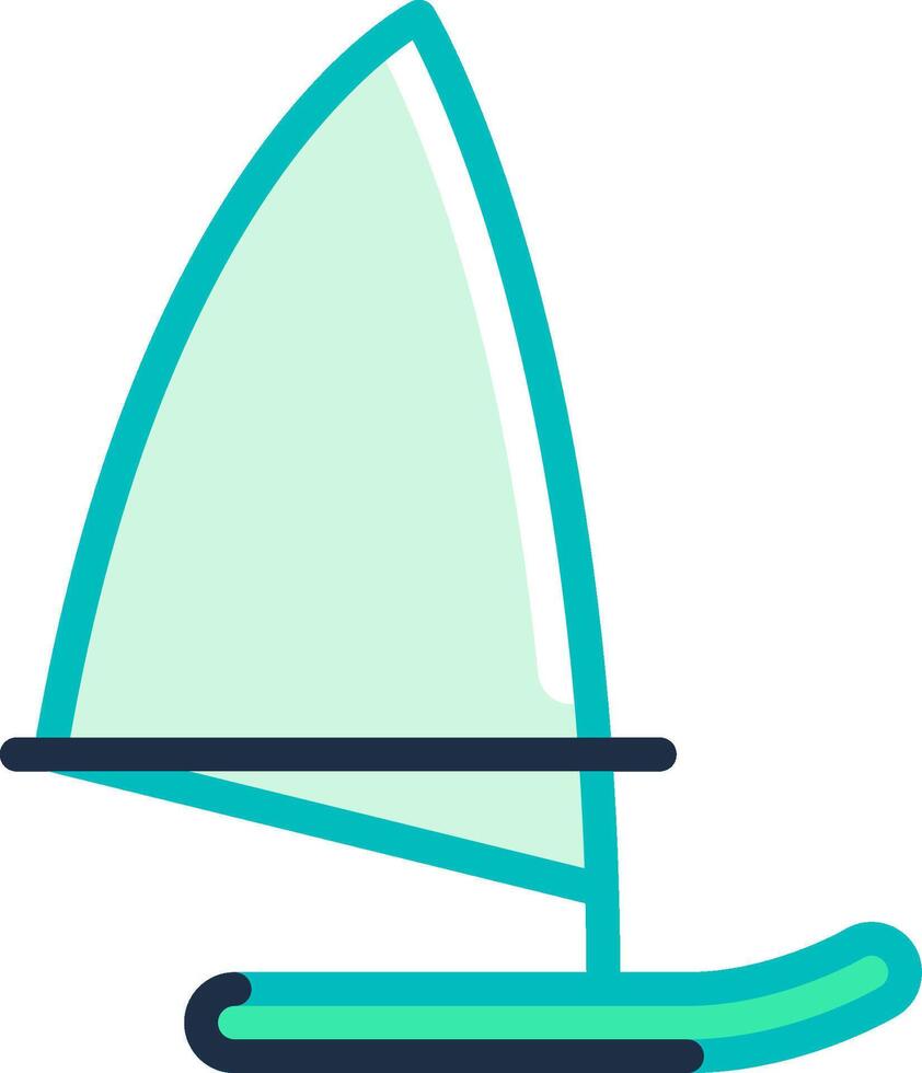 A sailboat with a green sail on top vector
