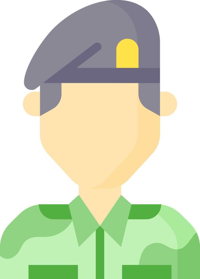 A soldier in green uniform with a hat vector